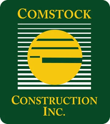 about_logo Comstock Construction's vertical logo with full text and icon