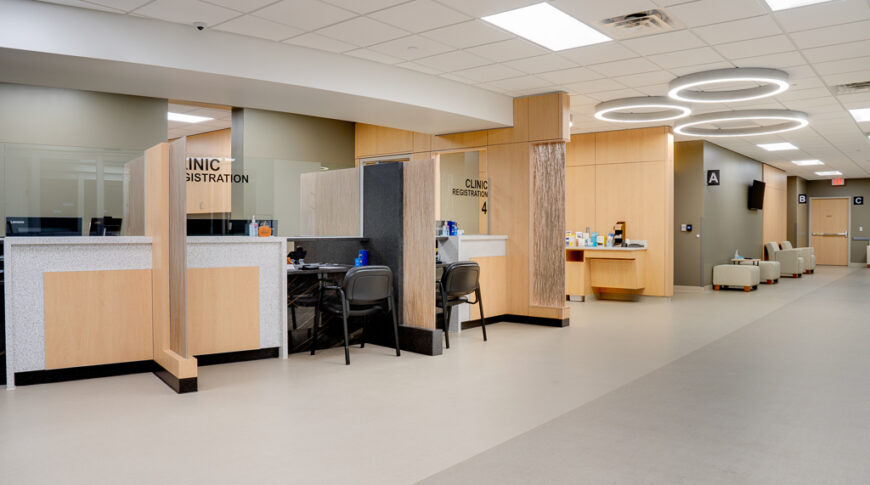 Reception check-in at the Marshall County Healthcare Center in Britton, SD