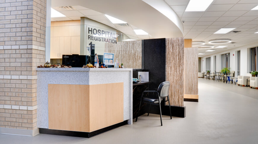 Reception check-in at the Marshall County Healthcare Center in Britton, SD