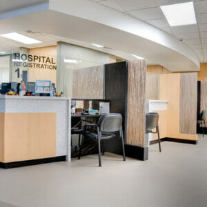 Reception check-in at the Marshall County Healthcare Center in Britton, SD