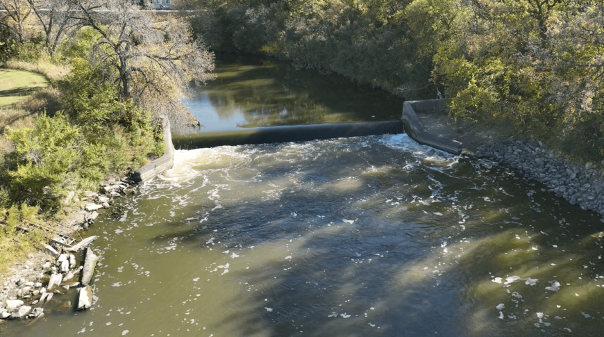 Valley City Little Dam before picture as it was built in 1937.
