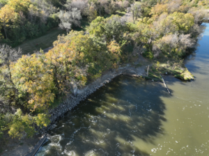 Bank of the Sheyenne River in Valley City, ND prior to Dam removal.