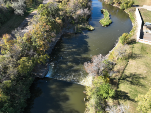 Before aerial view of the Valley City Little Dam.