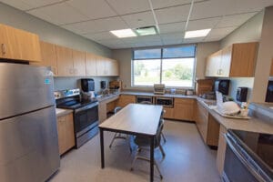 Home economics kitchen pod at Career and Technology Center in Dunseith, ND. Photo by Icon Architectural Group.