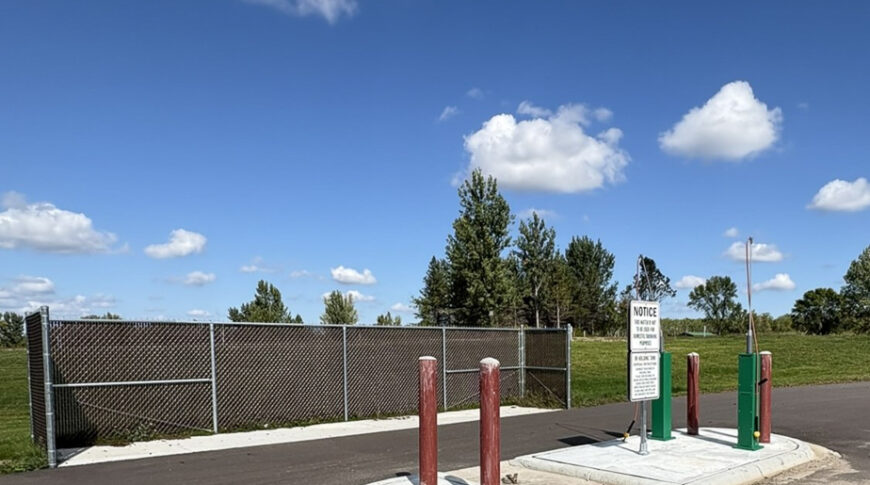 View of the newly built RV dump station at Delagoon Park in Fergus Falls.